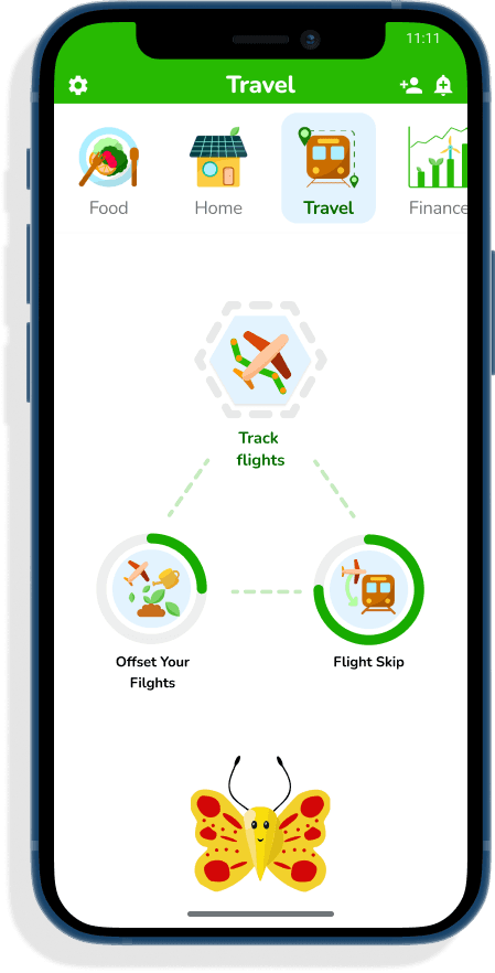 Phone showing app interface